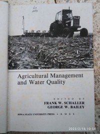 Image of AGRIKULTURAL MANAGEMENT AND WATER QUALITY