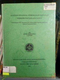 Image of Analisis financial peremajaan tanaman perkebunan kelapa sawit