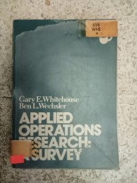 Image of APPLIED OPERATION RESEARCH A SURVERY