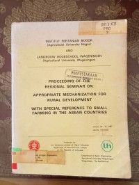 Image of APPROPRIATE MECHANIZATION FOR RURAL DEVELOPMENT