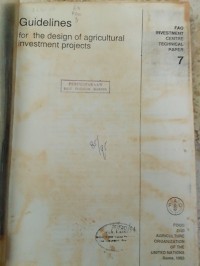 Image of GUIDELINES FOR THE DESIGN OF AGRICULTURAL INVESTMENT PROJECTS_