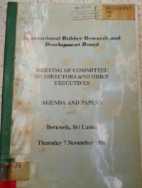 Image of INTERNARIONAL RUBBER RESEARCH AND DEVELOPEMENT BOARD