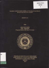 Image of Kajian Agronomis Kedelai Toleran Naungan Di Bawah Kelapa Sawit