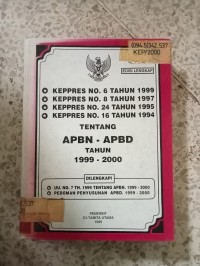 Image of KEPPRES NOMOR 6824 DAN 16 TENTANG APBN DAN APBD TAHUN 1999