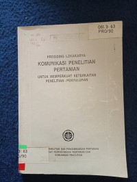 Image of KOMUNIKASI PENELITIAN PERTANIAN_