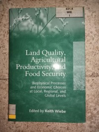 Image of LAND QUALITY AGRICULTURAL PRODUCTIVITY, AND FOOD SECUARITY