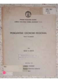 Image of Pengantar ekonomi regional