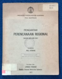 Image of PENGANTAR PERENCANAAN REGIONAL