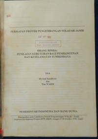 Image of Persiapan proyek pengembangan wilayah Jambi_