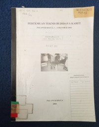 Image of PERTEMUAN TEKNIS BUDIDAYA KARET 2003