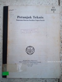 Image of PETUNJUK TEKNIS PENYUSUNAN RENCANA PENELITIAN TINGKAT PENELITI