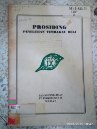 Image of PROSIDING PENELITIAN  TEMBAKAU DELI