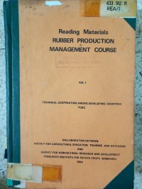 Image of reading materials rubber production management course vol 1