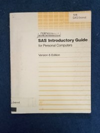 Image of SAS INTRODUCTORY GUIDE FOR PERSONAL COMPUTERS