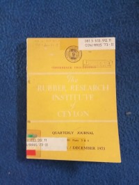 Image of THE RUBBER RESEARCH INSTITUTE OF CEYLON