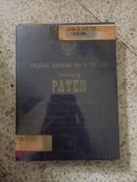 Image of UNDANG-UNDANG NOMOR 6 TAHUN 1989 TENTANG PATEN